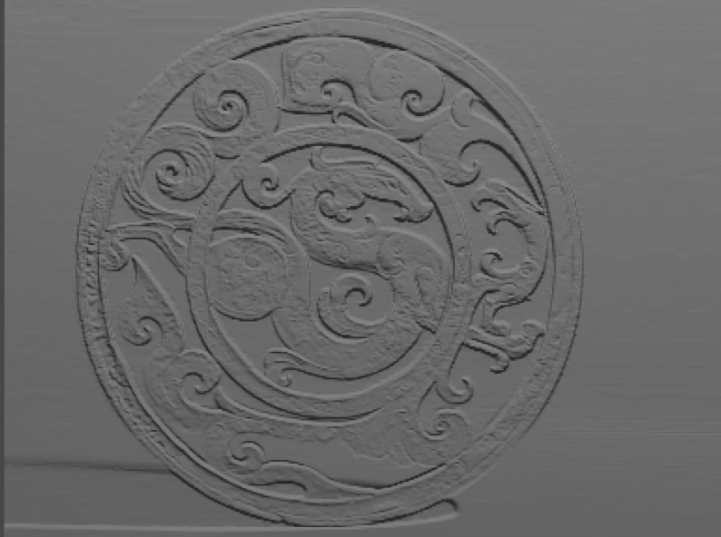 古代文物图案做的浮雕